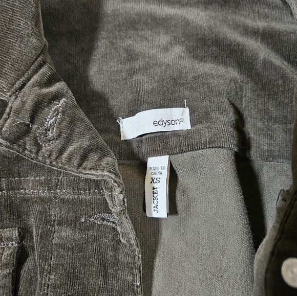 Edyson Dark Green Courdaroy Jacket, XS - Picture 6 of 11